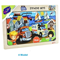 PlayWood Ahşap Eğitici İtfaiye Seti Puzzle 20 Parça - 5
