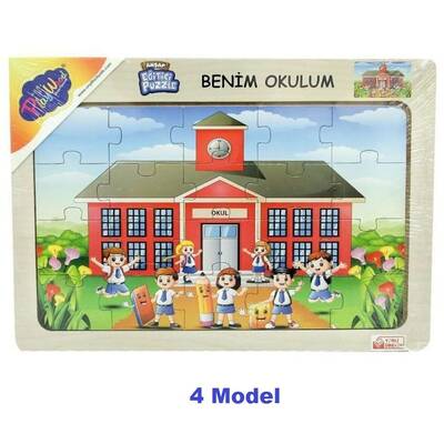 PlayWood Ahşap Eğitici Puzzle 20 Parça Benim Okulum 4 Asorti - 3