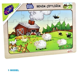PlayWood Ahşap Eğitici Puzzle Çiftlik Hayvanları 20 Parça - 3