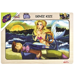 PlayWood Ahşap Eğitici Puzzle Deniz Kızı 20 Parça - 1