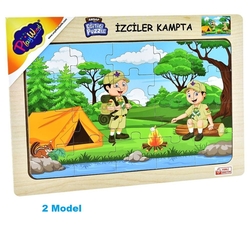 PlayWood Ahşap Eğitici Puzzle İzciler Kampta 20 Parça - 3