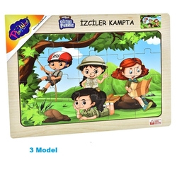 PlayWood Ahşap Eğitici Puzzle İzciler Kampta 20 Parça - 4