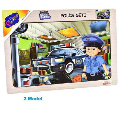 PlayWood Ahşap Eğitici Puzzle Polis Seti 20 Parça - 3