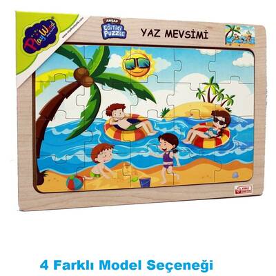 PlayWood Ahşap Eğitici Puzzle Yaz Mevsimi 20 Parça 4 Model - 1