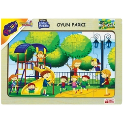 PlayWood Ahşap Puzzle Oyun Parkı 20 Parça Ahşap Eğitici Yapboz - 1