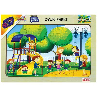PlayWood Ahşap Puzzle Oyun Parkı 20 Parça Ahşap Eğitici Yapboz - 1