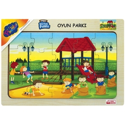 PlayWood Ahşap Puzzle Oyun Parkı 20 Parça Ahşap Eğitici Yapboz - 3