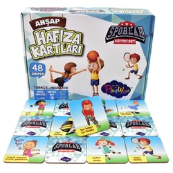 PlayWood Eğitici Ahşap Hafıza Kartları Sporcular-48 Parça - PlayWood-Onyıl