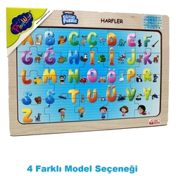 PlayWood Eğitici Ahşap Puzzle 20 Parça Rakamlar ve Harfler 4 Model - PlayWood-Onyıl