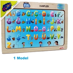 PlayWood Eğitici Ahşap Puzzle 20 Parça Rakamlar ve Harfler 4 Model - 5
