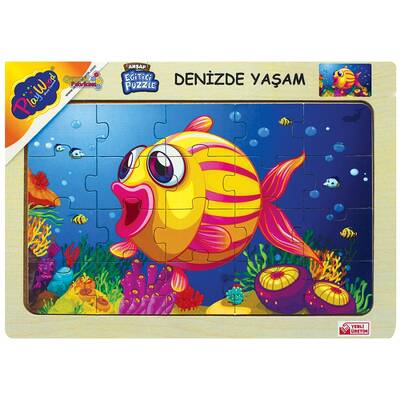 PlayWood Eğitici Ahşap Puzzle Denizde Yaşam 20 Parça - 2