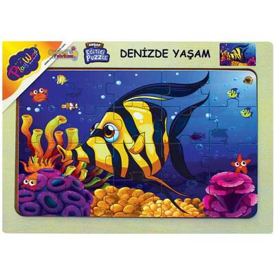 PlayWood Eğitici Ahşap Puzzle Denizde Yaşam 20 Parça - 3