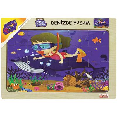 PlayWood Eğitici Ahşap Puzzle Denizde Yaşam 20 Parça - 4