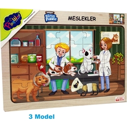 PlayWood Eğitici Ahşap Puzzle Meslekler 20 Parça - 4