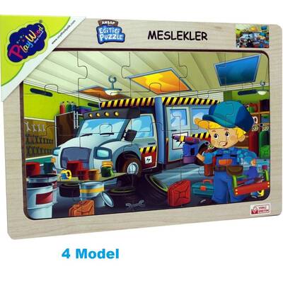 PlayWood Eğitici Ahşap Puzzle Meslekler 20 Parça - 5
