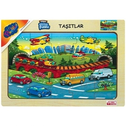 PlayWood Eğitici Ahşap Puzzle Taşıtlar 20 Parça Ahşap Yapboz - 3