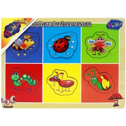 PlayWood Eğitici Ahşap Puzzle Tutmalı Küçük Sevimli Hayvanlar 6 Parça - 2