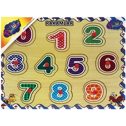 PlayWood Eğitici Ahşap Tutmaçlı Puzzle Rakamlar 9 Parça - 2