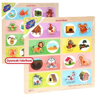 PlayWood Eğitici Ahşap Tutmalı Eşleştirme Hangi Hayvan Nerede Yaşar - 1