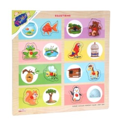 PlayWood Eğitici Ahşap Tutmalı Eşleştirme Hangi Hayvan Nerede Yaşar - 2