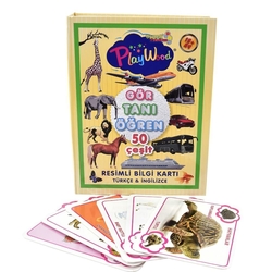 PlayWood Eğitici Resimli Bilgi Kartları Gör-Tanı-Öğren Türkçe İnğilizce 50 Çeşit - 2