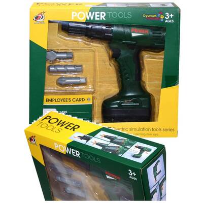Power Tools Usta Tamirciler Oyuncak Pilli Matkap Seti - 1