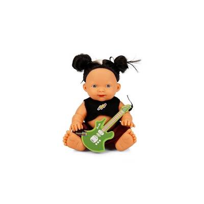 Punk Gülen Yüzlü Nil Topuz Saçlı Oyuncak Et Bebek 25 Cm - 2