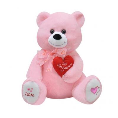 Selay Oyuncak Fularlı Kalpli Love Peluş Ayıcık 60 Cm 4 Renk - 3