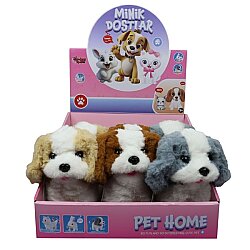 Sesli Hareketli Yürüyen Peluş Köpek 16 Cm | Havlama Sesli Yumuşak Oyuncak Köpek - Vardem Oyuncak