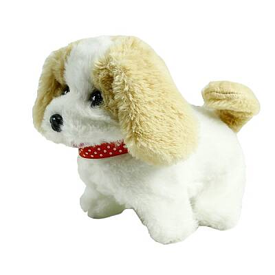 Sesli Hareketli Yürüyen Peluş Köpek 16 Cm | Havlama Sesli Yumuşak Oyuncak Köpek - 2