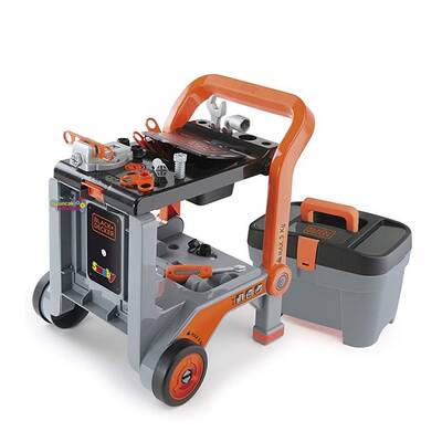 Smoby 360202 Oyuncak Tamir Seti 18 Aksesuarlı B+D Devil Workmate + Box - 1