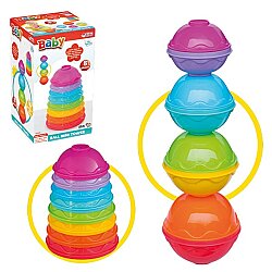 Toplu Mini Kule 8 Parça Eğitici Birleştirme ve Kule Dizme Bebek Oyuncağı - DEDE