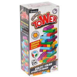 Totteriq Renkli Ahşap Tower Süper Denge Oyunu - Totteriq