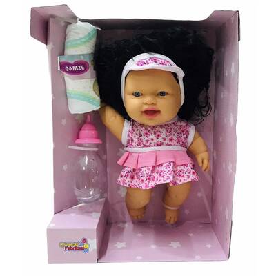 Türkçe Konuşan Altını Islatan Biberonlu Oyuncak Et Bebek Saçlı 25 Cm - 2