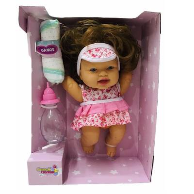 Türkçe Konuşan Altını Islatan Biberonlu Oyuncak Et Bebek Saçlı 25 Cm - 3