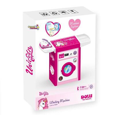Unicorn Oyuncak Çamaşır Makinesi ve Ütü Seti Sesli Pembe - 2