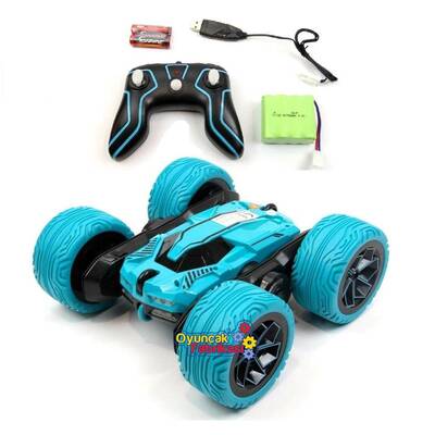 Uzaktan Kumandalı Full Fonksiyon 2.4 Ghz 1:16 Şarjlı Atom Max Acrobat Araba HB-NB1603 Mavi - 5