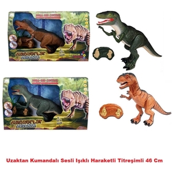 Uzaktan Kumandalı Oyuncak Dinozor Sesli ve Işıklı Hareketli Titreşimli 46 Cm - 2