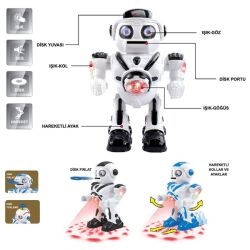 Vardem Işıklı ve Müzikli Disk Atan Uzay Savaşçısı Pilli Robot - Vardem Oyuncak