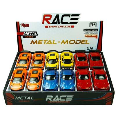 Vardem Metal Çek Bırak Araba 1:36 Die Cast Spor Araba Rüzgarlık Kanatlı - 1