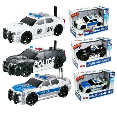 Vardem Miajima 1:20 Sürtmeli Sesli Işıklı Oyuncak Polis Arabası - 2