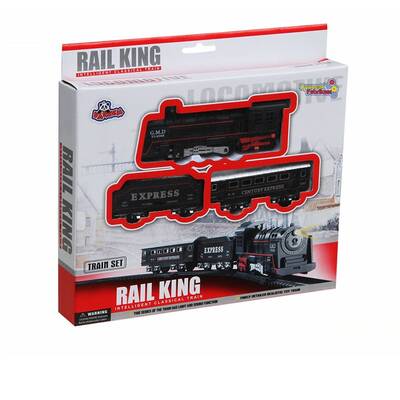 Vardem Oyuncak Tren Seti 13 Parça Klasik Ekspres Kutulu Işıklı Rail King - 1