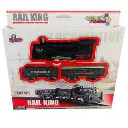 Vardem Oyuncak Tren Seti 13 Parça Klasik Ekspres Kutulu Işıklı Rail King - 3