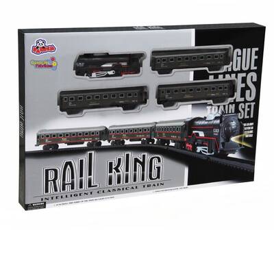 Vardem Oyuncak Tren Seti Klasik Ekspres 21 Parça Siyah Renkli (Rail King) - 1