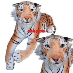 Vardem Peluş 110 cm Yatan Kahverengi Peluş Kaplan - Halley Oyuncak