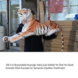Vardem Peluş 110 cm Yatan Kahverengi Peluş Kaplan - 2