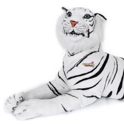 Vardem Peluş 158 cm Yatan Beyaz Peluş Kaplan - 3
