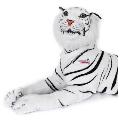 Vardem Peluş 158 cm Yatan Beyaz Peluş Kaplan - 3