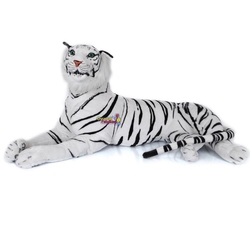 Vardem Peluş 158 cm Yatan Beyaz Peluş Kaplan - 4