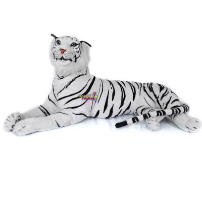 Vardem Peluş 158 cm Yatan Beyaz Peluş Kaplan - 4
